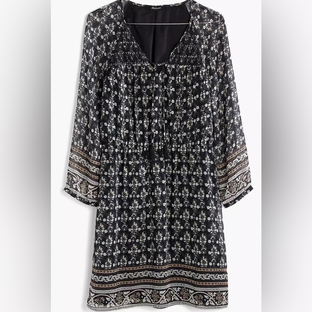 Madewell Woodland Artisan Floral Dress in Black - Size 2 - Picture 3 of 3